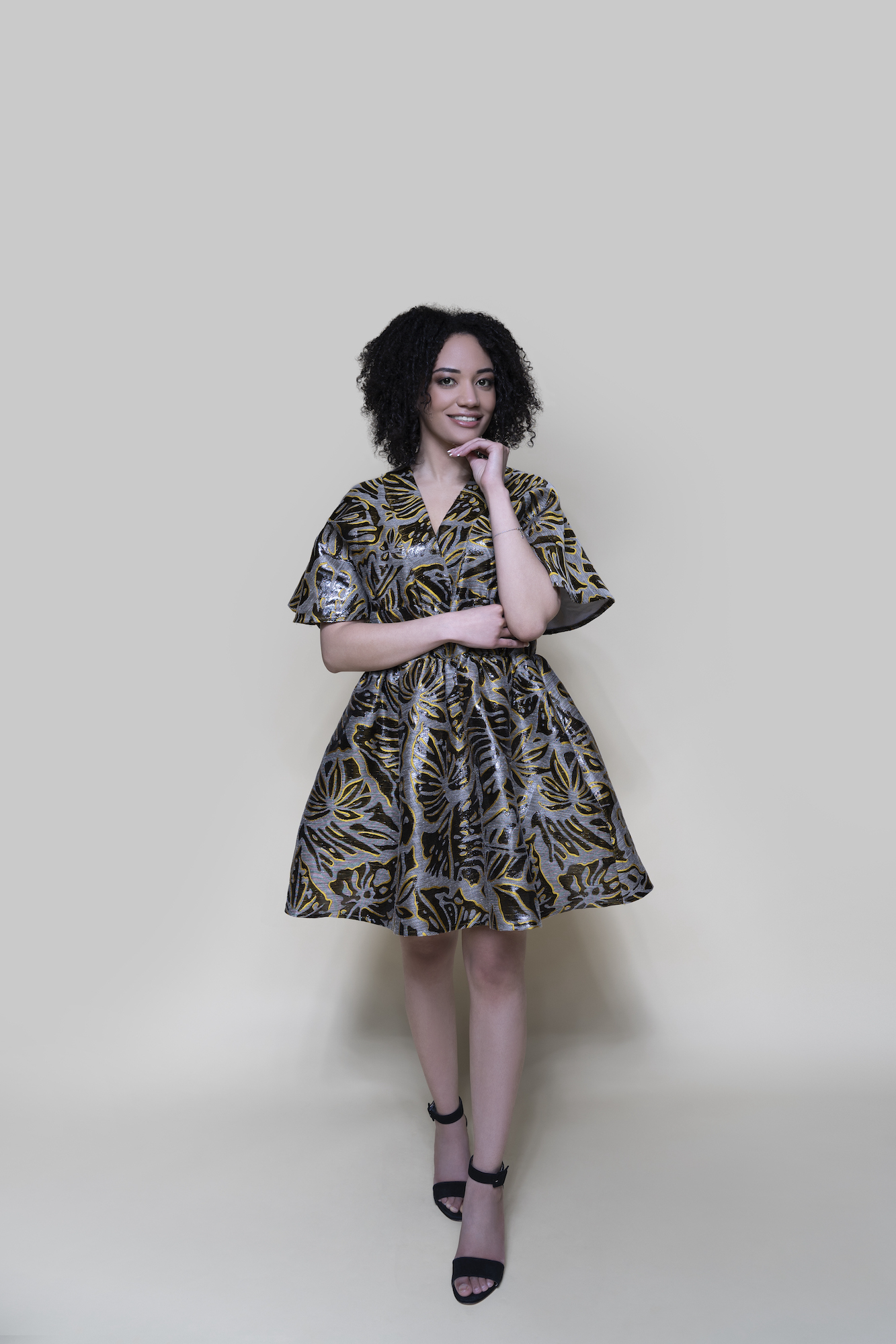 geeuwen huiswerk Fabrikant Jacquard jurk met print La-X-Mi | Exclusieve dames jurken online